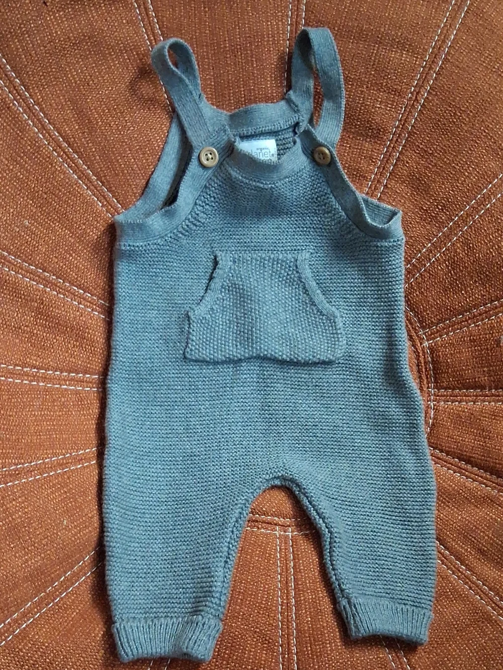 Carter's Teal Knit Baby Overalls with Pocket